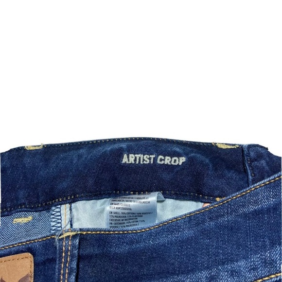 American Eagle Outfitters Women's Blue Whiskered Skinny Super Stretch Size 2 - Picture 4 of 6